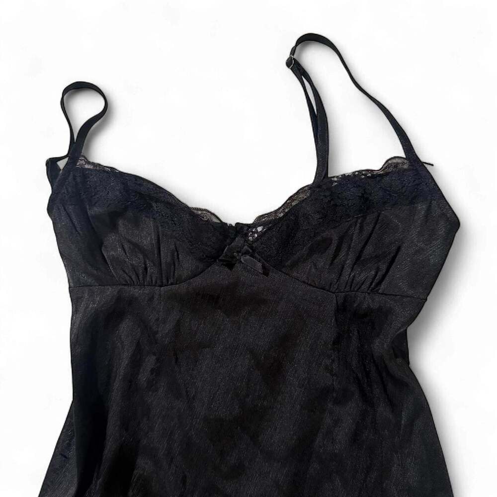 Princess Polly Black Lace Mini Slip Dress US 4 Goth Party Coquette